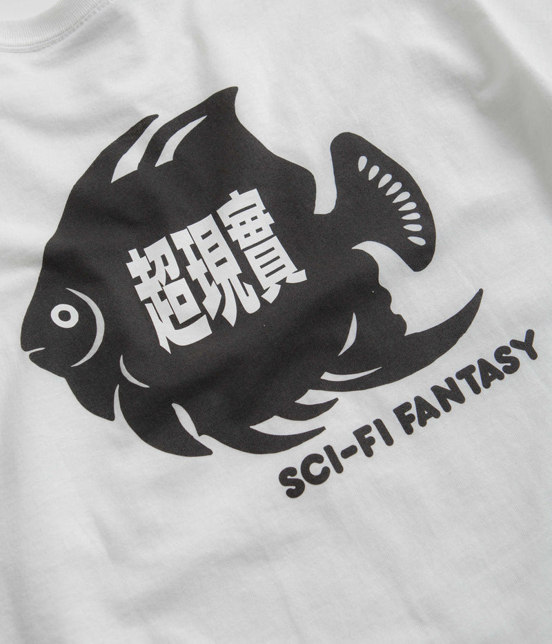 Sci-Fi Fantasy Fish Pocket T-Shirt in White