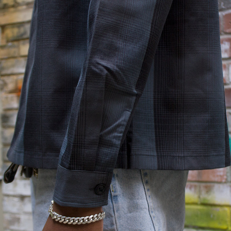 Shadow Plaid Zip Shirt
