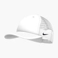 Snapback Mesh Trucker Cap in White/White/Black