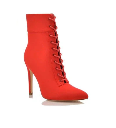 SOCIAL Lace Up Heel Ankle Booties