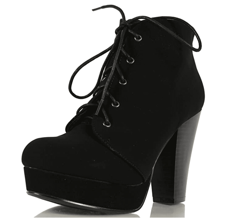 Soda Agenda-5 Womens Chunky Heel Lace Up Booties