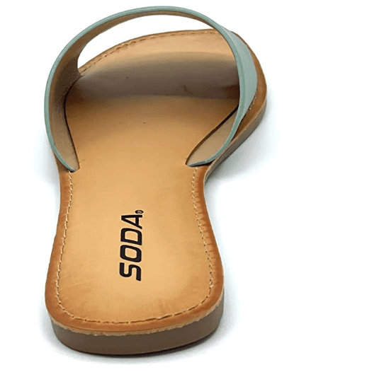 Soda Airway Women's Slip on Casual Flat Slide Mint Sandals