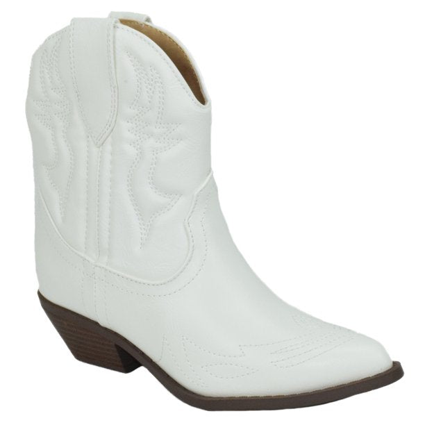 Soda Riggings Women Cowgirl Cowboy Western Stitched Ankle Boots Pointed Toe Short Booties
