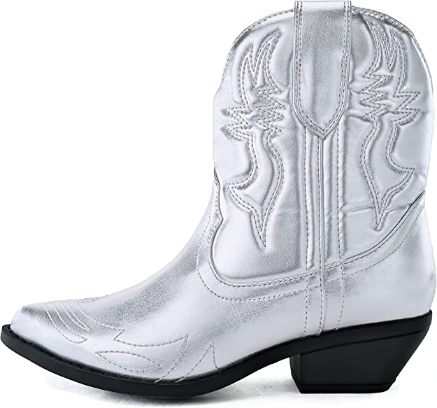 Soda Riggings Women Cowgirl Cowboy Western Stitched Ankle Boots Pointed Toe Short Booties