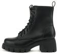 SODA TUNDRA ~ Women Lug Sole Lace up Fashion Combat Ankle Boot w/Side Zipper