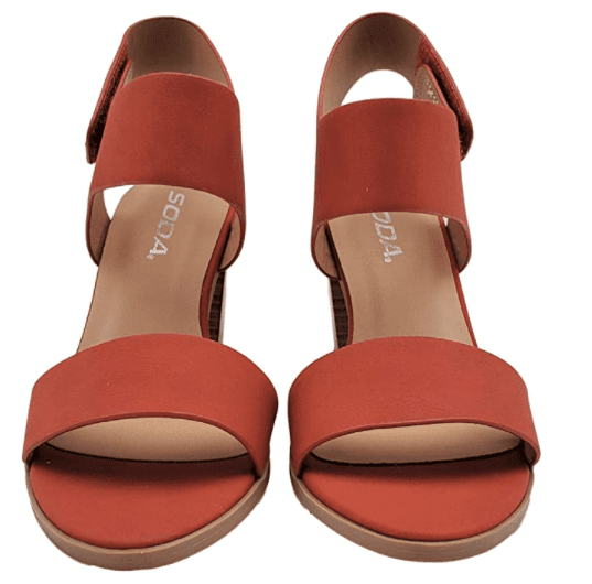 Soda Wait Womens Open Toe Chunky Heel Ankle Strap Block High Heel Dress Sandals