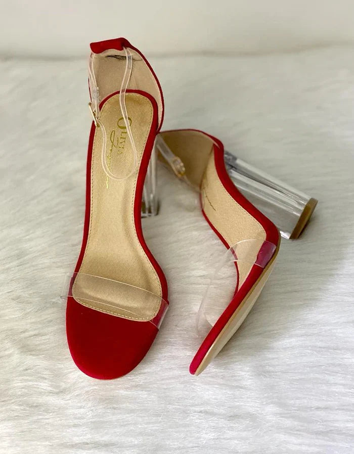 South-S Clear Chunky Block Heels