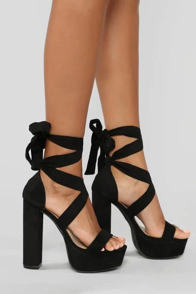 Strappy Wrap Around Strappy Platform High Heels