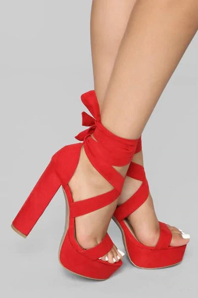 Strappy Wrap Around Strappy Platform High Heels