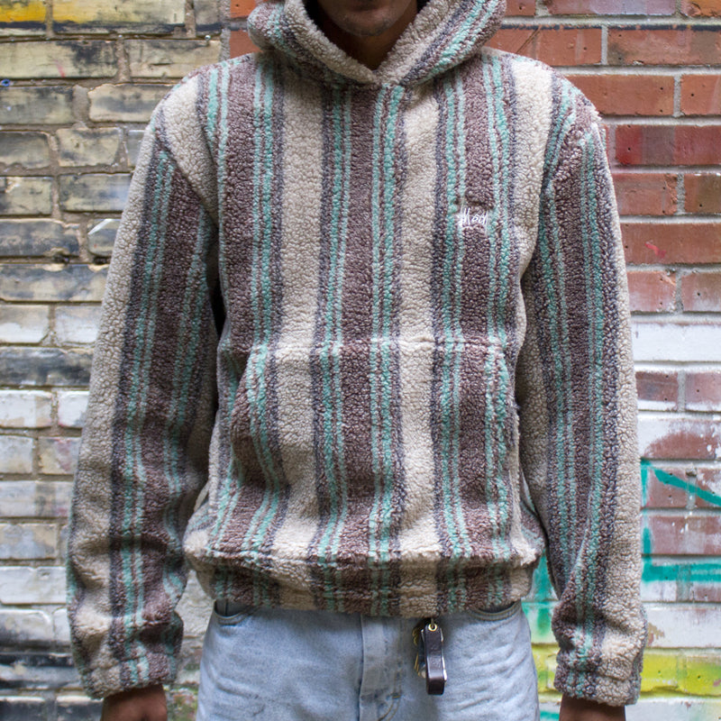Stussy Stripe Sherpa Hoodie