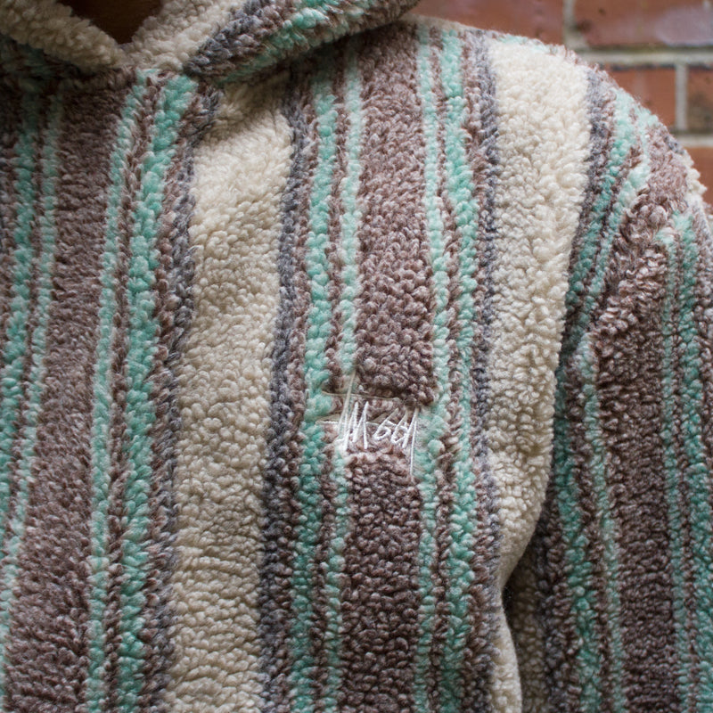 Stussy Stripe Sherpa Hoodie