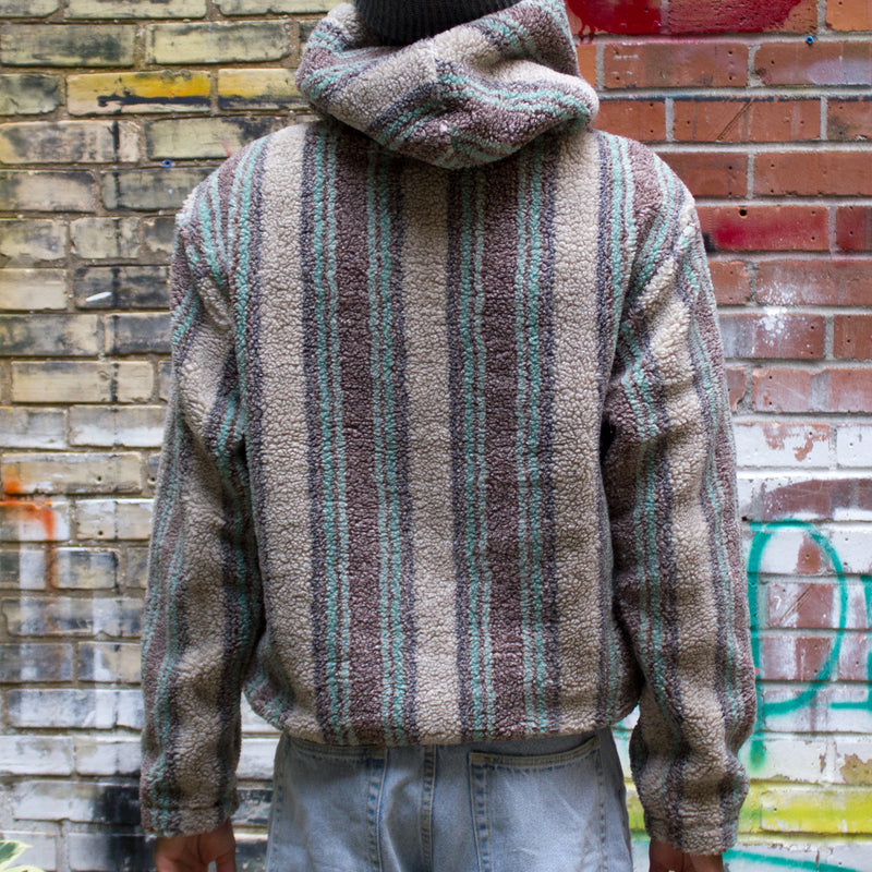 Stussy Stripe Sherpa Hoodie
