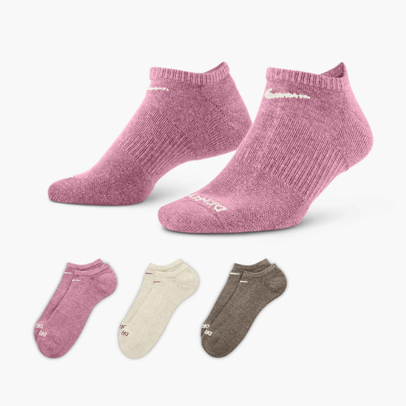 Unisex Everyday Plus Cushion Training No-Show Socks (3 Pairs) in Multi-Color (936)