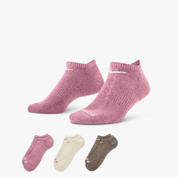 Unisex Everyday Plus Cushion Training No-Show Socks (3 Pairs) in Multi-Color (936)