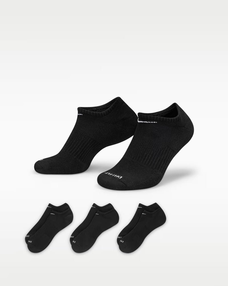 Unisex Everyday Plus Cushion Training No-Show Socks (3 Pairs) in Multi-Color (968)