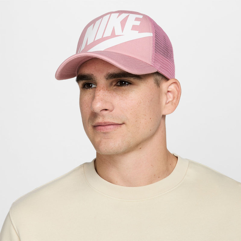 Unisex Rise Structured Trucker Cap in Elemental Pink/Elemental Pink/White