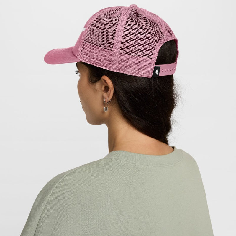 Unisex Rise Structured Trucker Cap in Elemental Pink/Elemental Pink/White