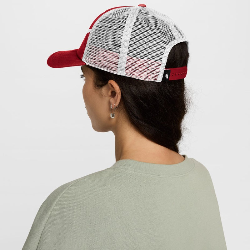 Unisex Rise Structured Trucker Cap in Gym Red/White/White/White