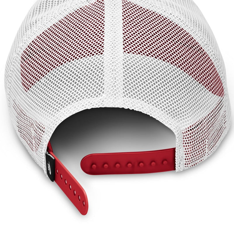 Unisex Rise Structured Trucker Cap in Gym Red/White/White/White