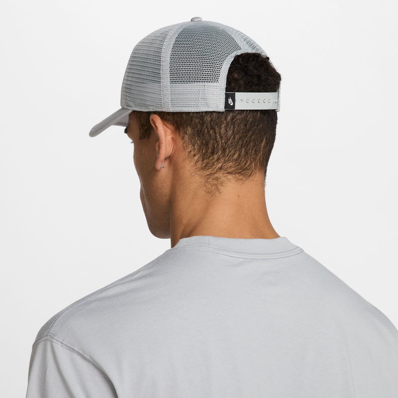 Unisex Rise Structured Trucker Cap in Lt Smoke Grey/Lt Smoke Grey/Black