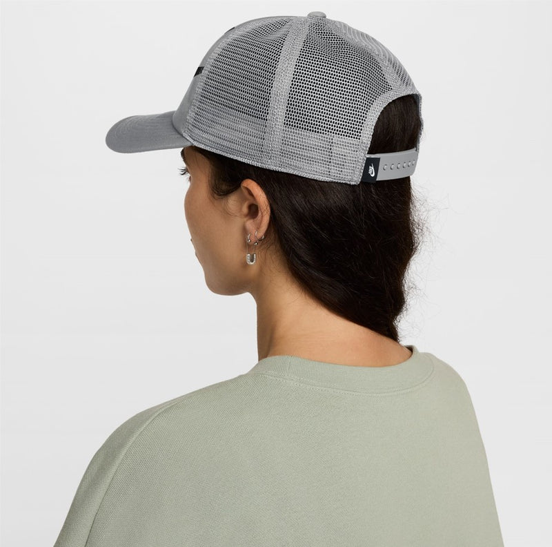 Unisex Rise Structured Trucker Cap in Lt Smoke Grey/Lt Smoke Grey/Black