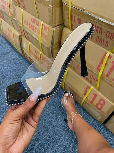 Wild Diva Boli-02 Studded Stiletto Sandal