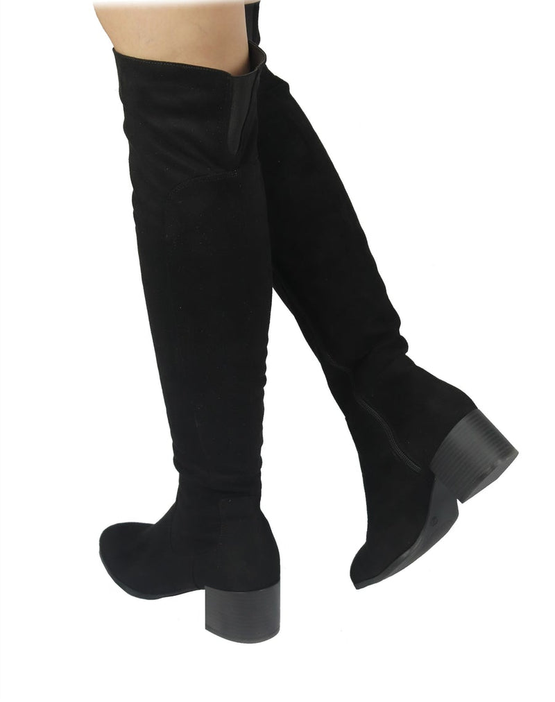 Wild Diva Catherine-06 Block Heel Over-the-Knee Boot Wide Fit