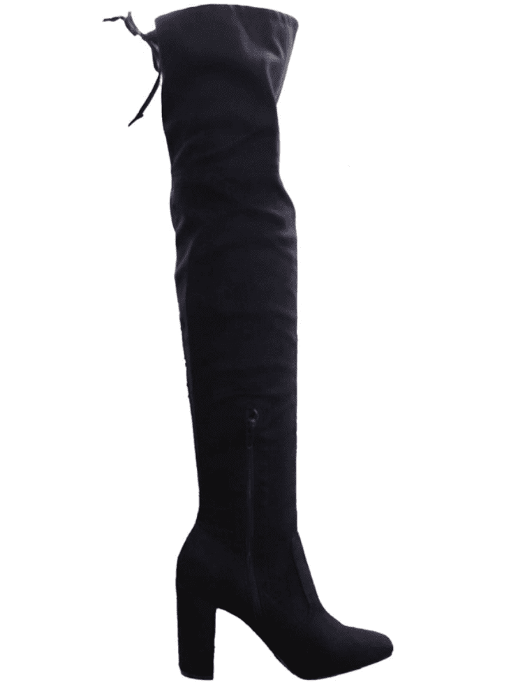 Wild Diva Slay-08 Over The Knee Square Toe Stretchy Boot