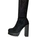 Wild Diva Veronica-20 Women Faux Suede Over Side Zipper Platform Lug Sole Chunky Block Heel Combat Boots