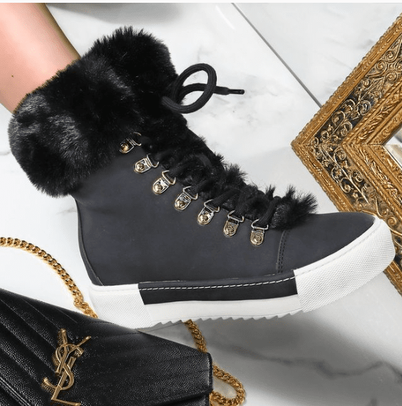 Women Casual High Top Wedge Sneakers