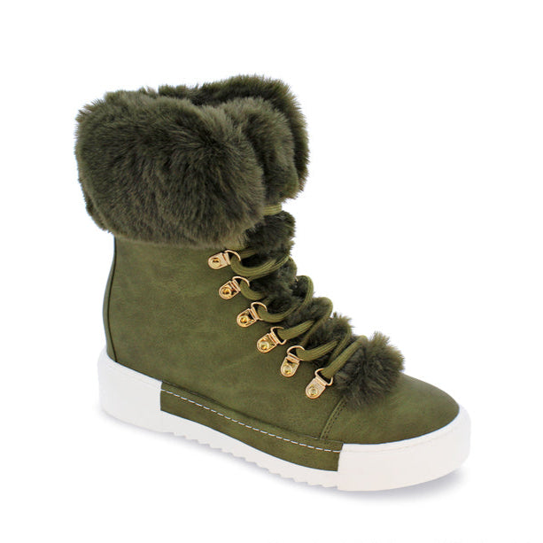 Women Casual High Top Wedge Sneakers