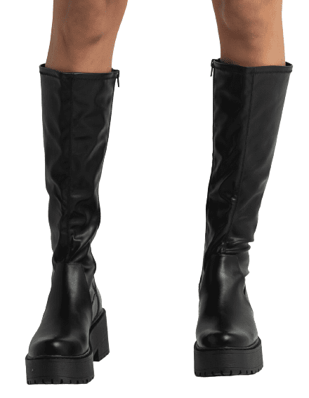 Women Knee High Chunky Block Heel Platform Boots Zimmer By Soda