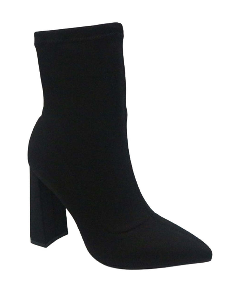 Women Pointed Toe Chunky High Heel Ankle Boots Booties Harper-09 By Bamboo