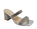 Women Rhinestone Slip on Block Heel Sandals-Lasting-35 By Bamboo