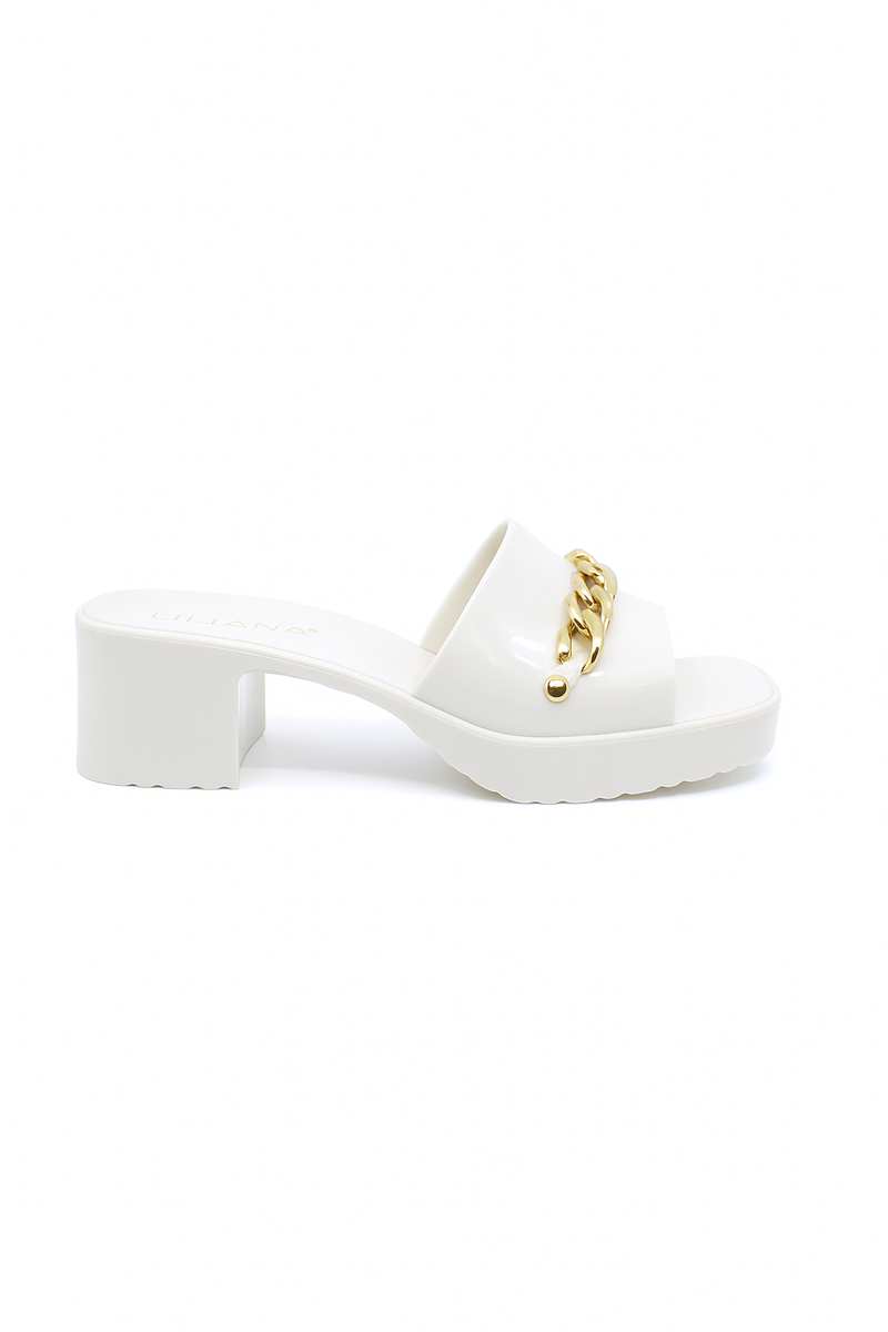 Women's Chain Jelly chunky block heels
