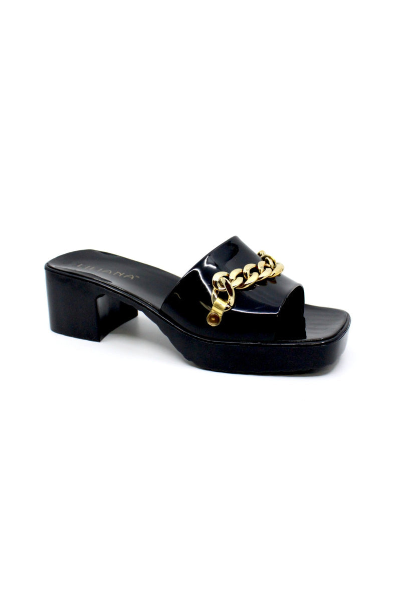 Women's Chain Jelly chunky block heels