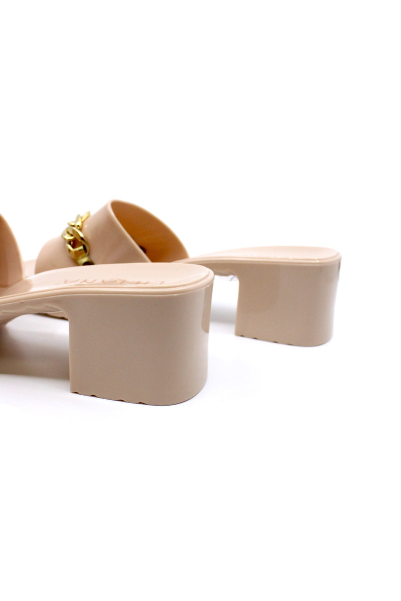 Women's Chain Jelly chunky block heels