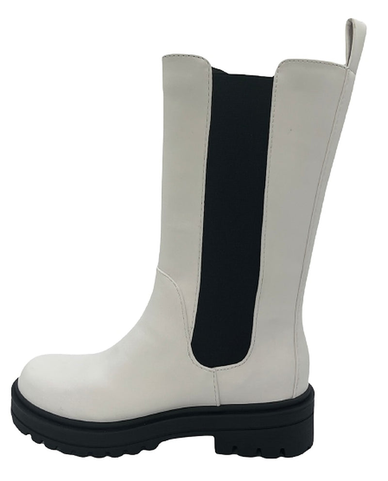 Women's Chunky Platform Chelsea Boots Mid Calf Boots Pull-on Ankle Booties-Patio By Soda