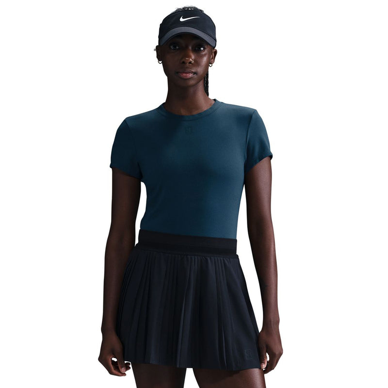 Women's Court Advantage Dri-FIT Short-Sleeve Tennis Top in Armory Navy/Armory Navy