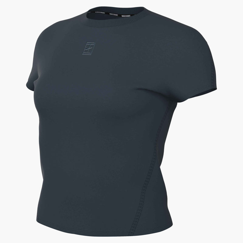 Women's Court Advantage Dri-FIT Short-Sleeve Tennis Top in Armory Navy/Armory Navy