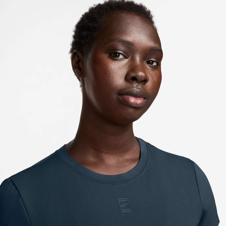 Women's Court Advantage Dri-FIT Short-Sleeve Tennis Top in Armory Navy/Armory Navy