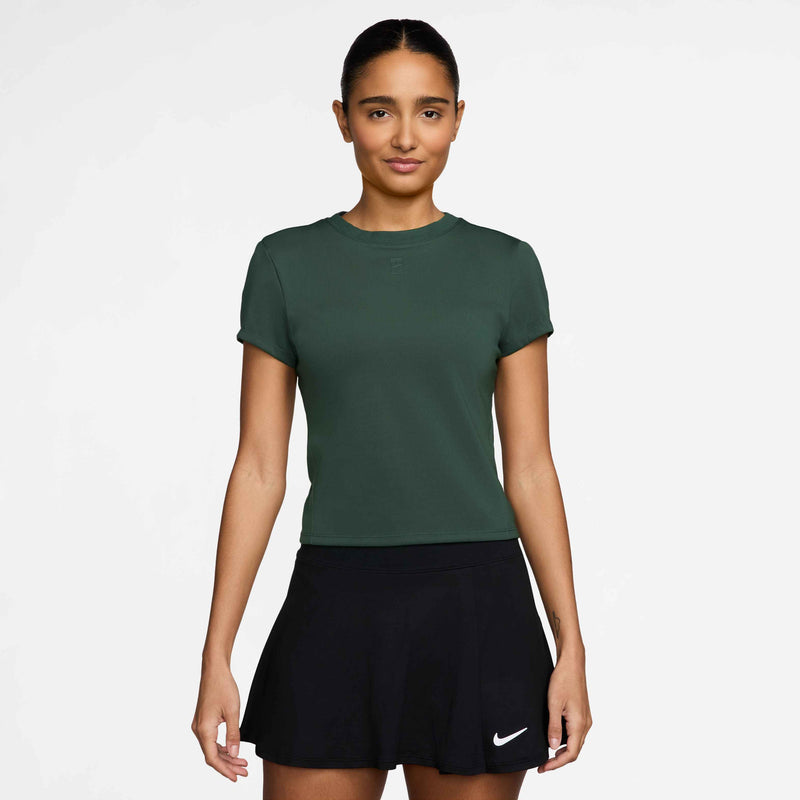 Women's Court Advantage Dri-FIT Short-Sleeve Tennis Top in Fir/Fir