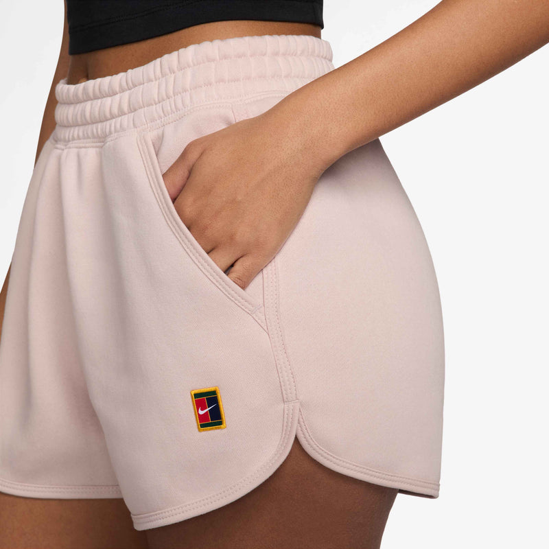 Women's Court Heritage Mid-Rise Fleece Tennis Shorts in Silt Red
