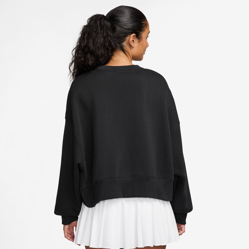 Women's Court Heritage Phoenix Fleece Over-Oversized Crew-Neck Sweatshirt in Black/Anthracite