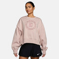 Women's Court Heritage Phoenix Fleece Over-Oversized Crew-Neck Sweatshirt in Silt Red/Red Stardust