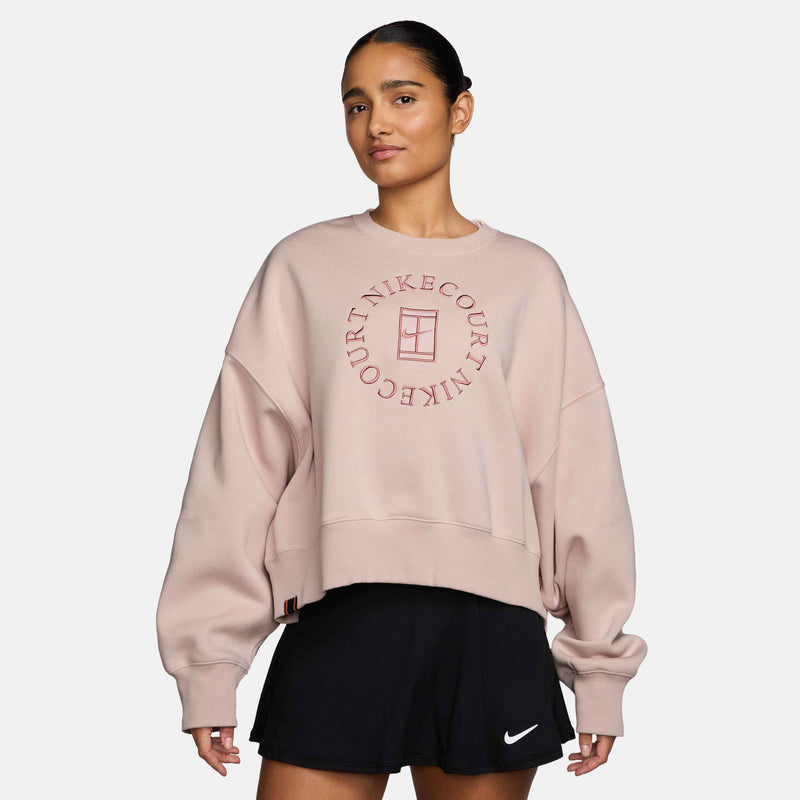 Women's Court Heritage Phoenix Fleece Over-Oversized Crew-Neck Sweatshirt in Silt Red/Red Stardust