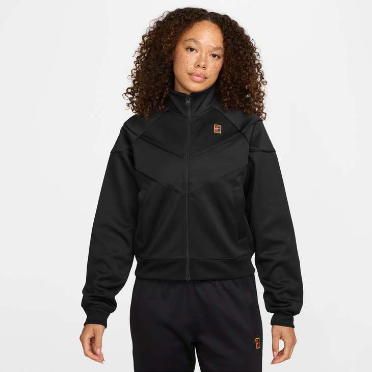 Women's Court Heritage Windrunner Tennis Jacket in Black