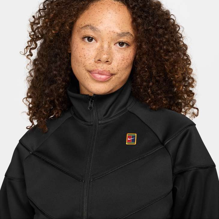 Women's Court Heritage Windrunner Tennis Jacket in Black