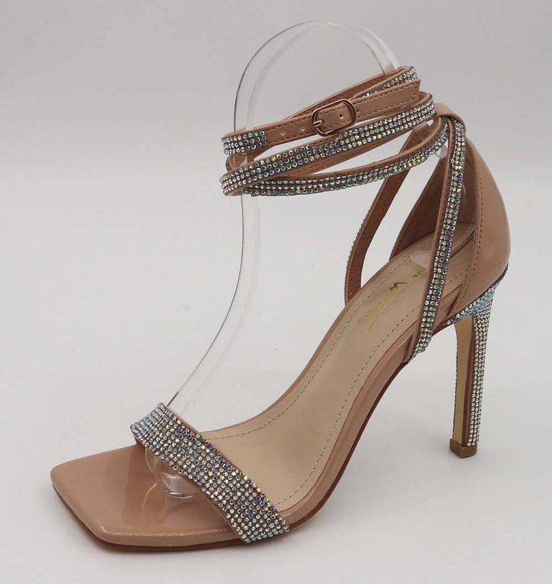 Women's lace up Rhinestone Ankle Strap high heel sandals-Endless-44 By Anne Michelle
