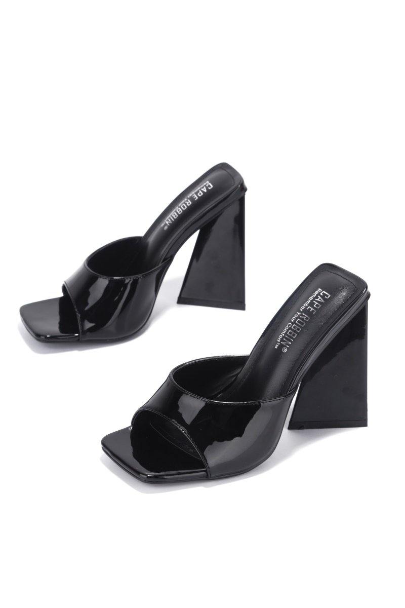 Women's Mule Sandals Chunky Block Heel Square Open Toe Heeled High Heel Mule Sandals Marty By Cape Robbin